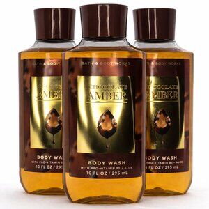 Bath & Body Works Body Wash Bundle CHOCOLATE AMBER 3Pack NEW